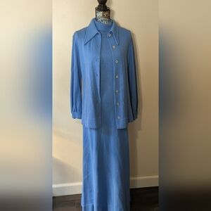 Mollie Parnish Boutique RARE Vintage Knit Sweater 2PC Evening Maxi Dress…